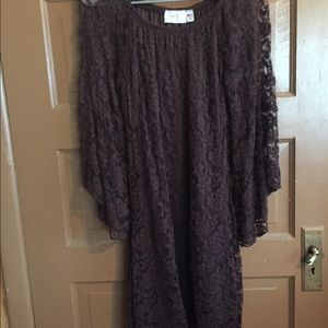 Brown lace western dress